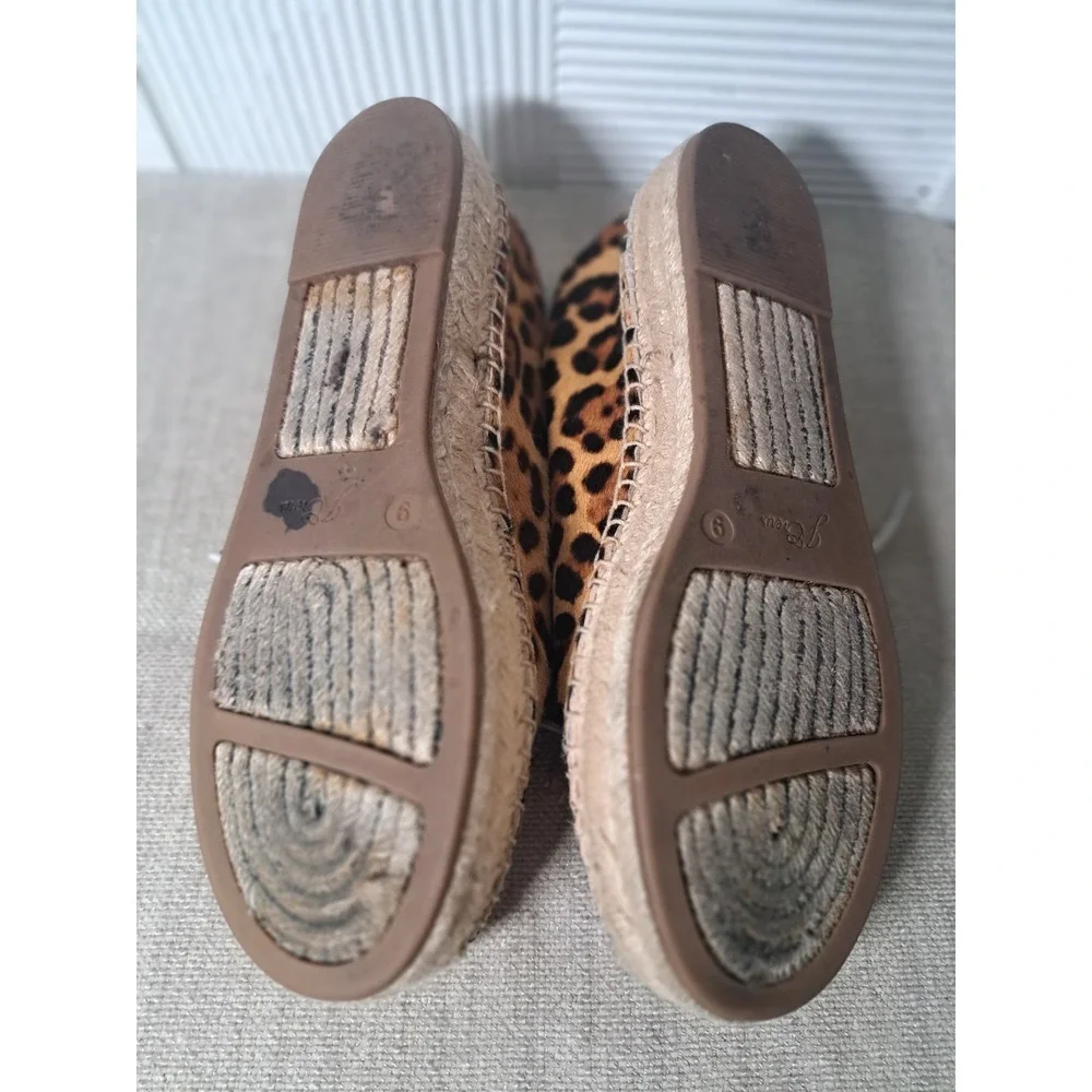 J.‎  Crew Espadrilles Size 9  Brown Animal Print  Calf Hair Lace-up
